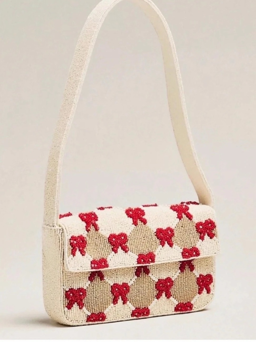 Anthropologie Fiona Beaded Bag (Red Bow Edition)